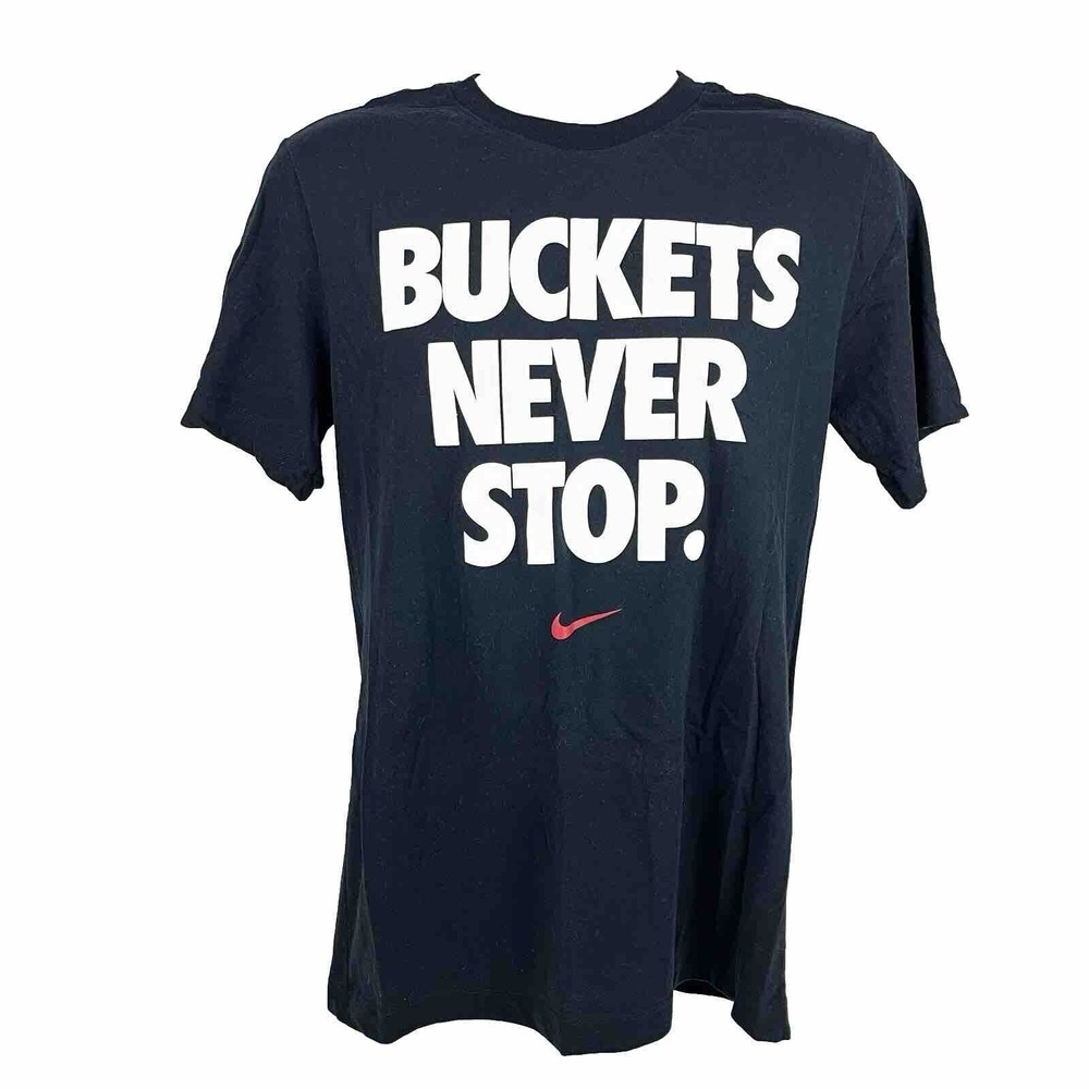 Nike Dri-Fit Men's Basketball T-Shirt Size Small Buckets Never‎ Stop Just Do It